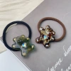 Cute cartoon bear heart diamond-encrusted hair tie long hair, colorful elastic hair tie for girls, new style for girls in 2023 Application Scenario